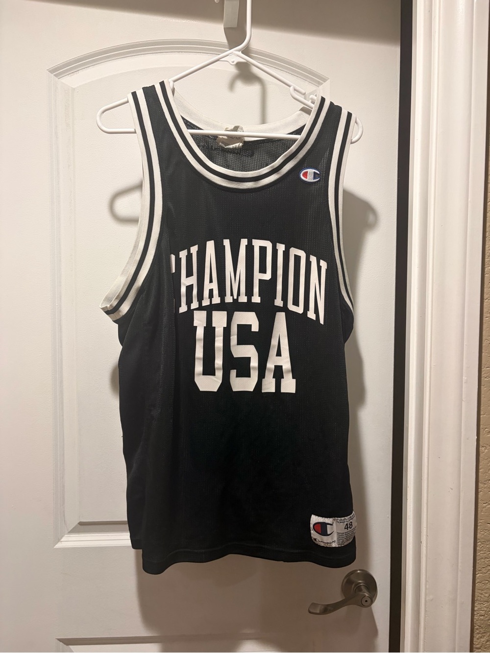 Vintage Champion Brand Champion USA Basketball Jersey Black Size XL